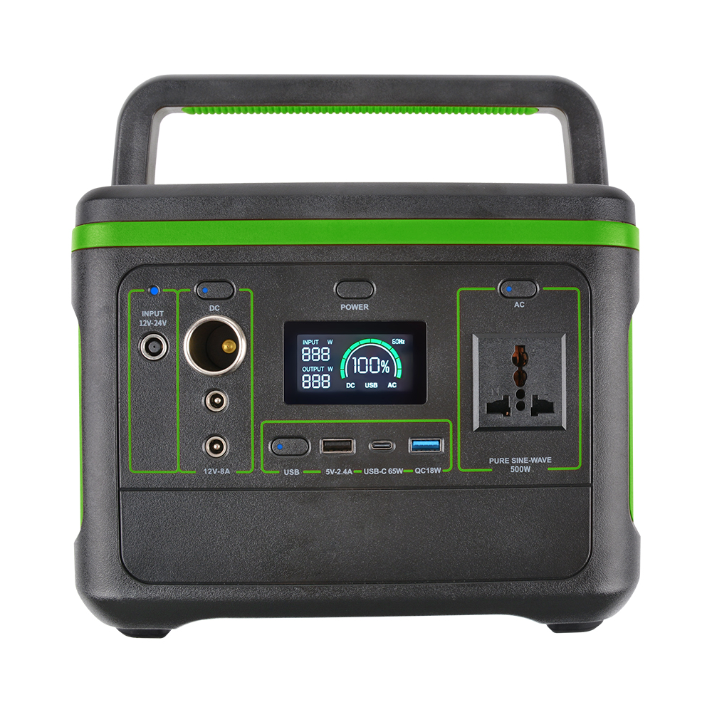 YABO 500W Solar Generator Portable Power Station - Fast Charging with LCD Display for Travel & Emergencies
